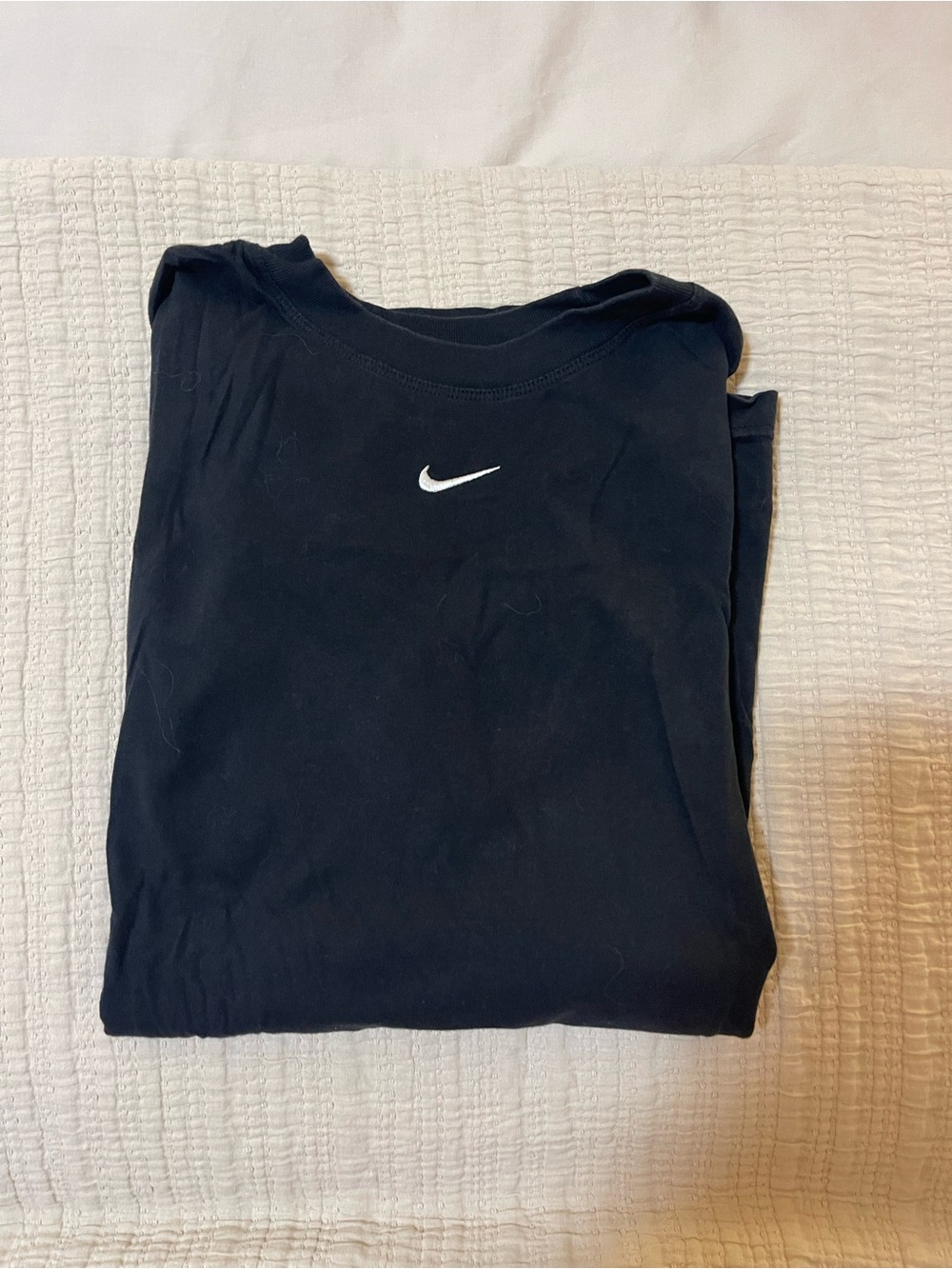 Nike Long Sleeve Shirt in Black with White Swoosh